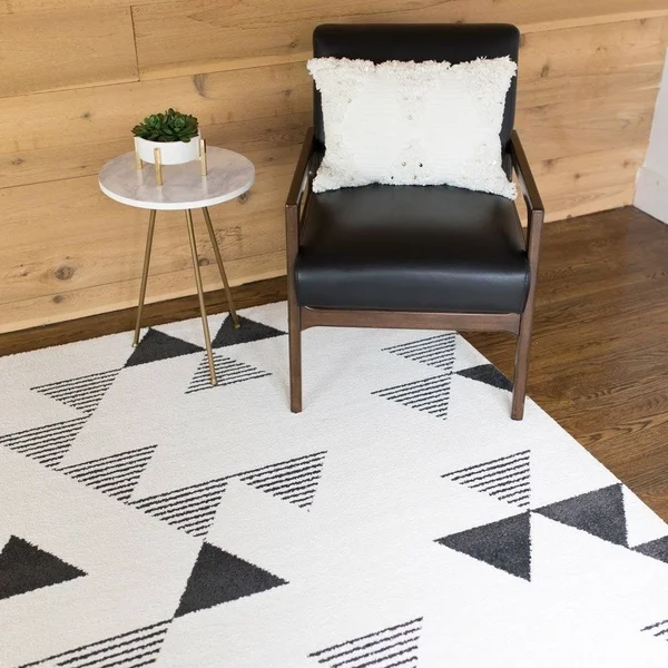 BALTA Phoebe Charcoal 4 ft. x 6 ft. Modern Geometric Area Rug - Grey