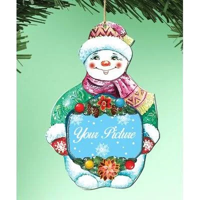 Snowman Hanging Picture Frame Ornament/Magnets - Set of 2 Designocracy