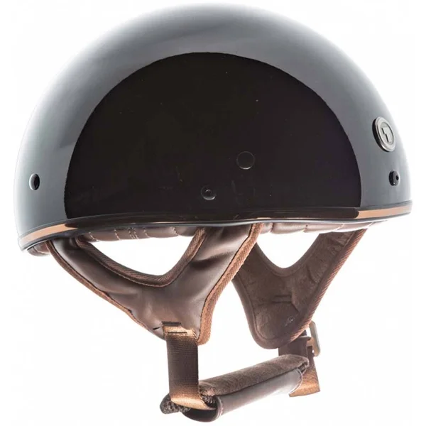 Torc T505CHR24 T-5 Large Gloss Black/Chrome Half Shell Helmet