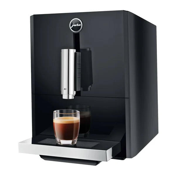 Jura A1 Ultra Compact Coffee Center 15148 with Pep - Piano Black, Includes Glass Milk Container and Bean Canister Bundle (3 items