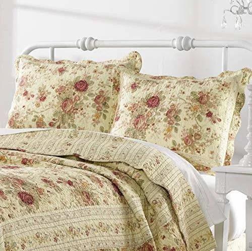 Greenland Home Antique Rose Twin Quilt Set