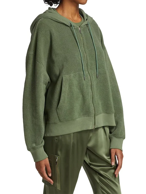 ATM Anthony Thomas Melillo Women's REVERSE French Terry Zip Hoodie Agave - Xs