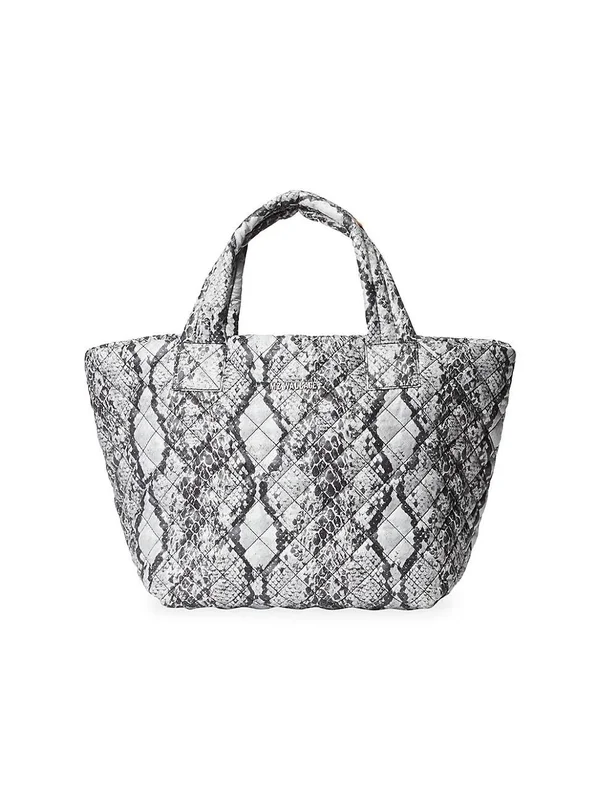 MZ Wallace Grey Snake Small Metro Tote
