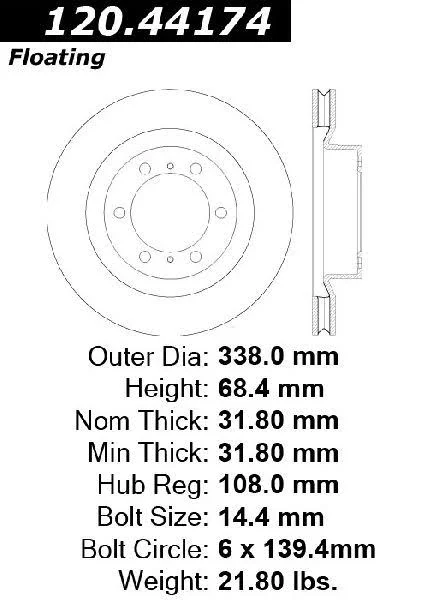 Centric 120.44174 Brake Rotor