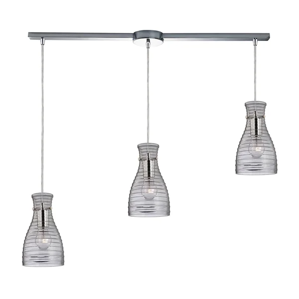 Elk Lighting Strata 3 Light Pendant in Polished Chrome and Clear 46107/3L