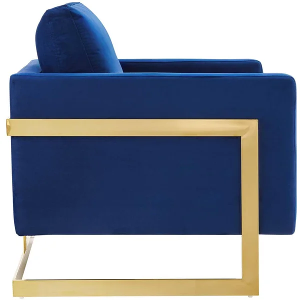 Modway Posse Performance Velvet Accent Chair - Gold Navy