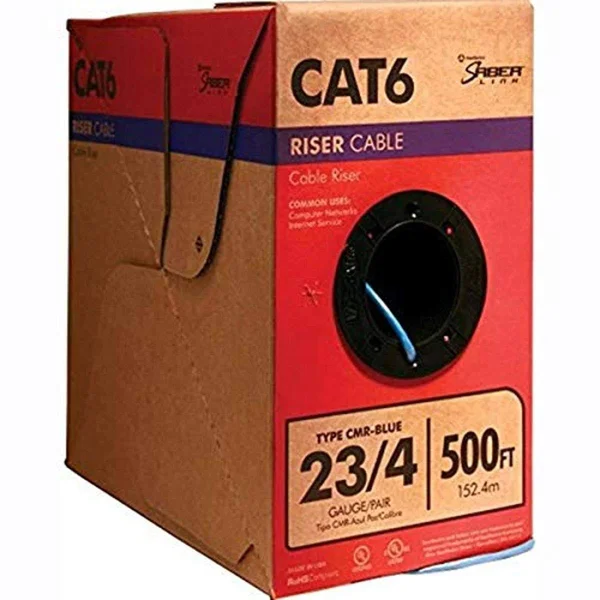 Southwire 23/4 CAT6 Ethernet Riser Blue Data Cable Cord, 500 ft