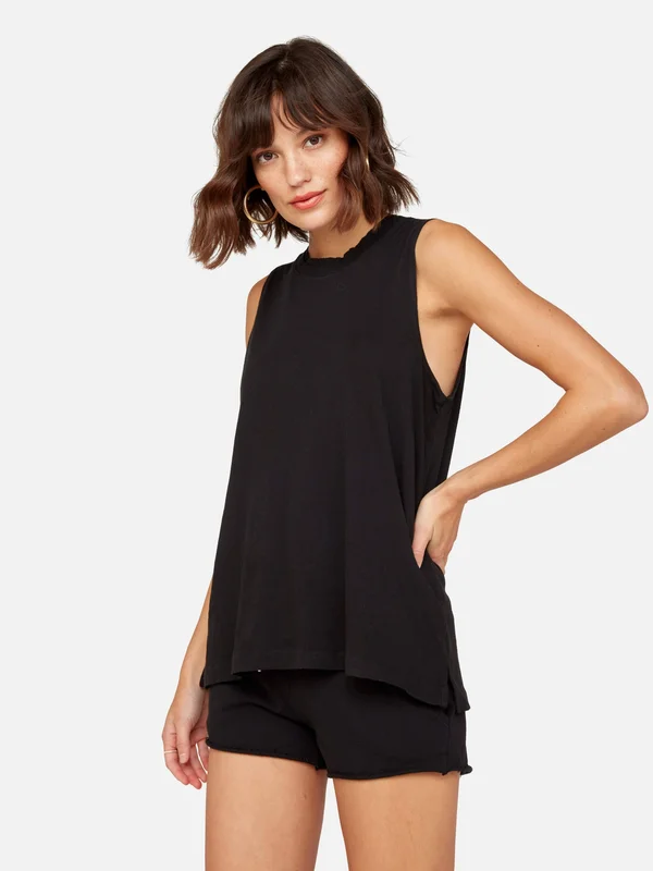 Organic Cotton Vintage Tank Jet Black - XL
