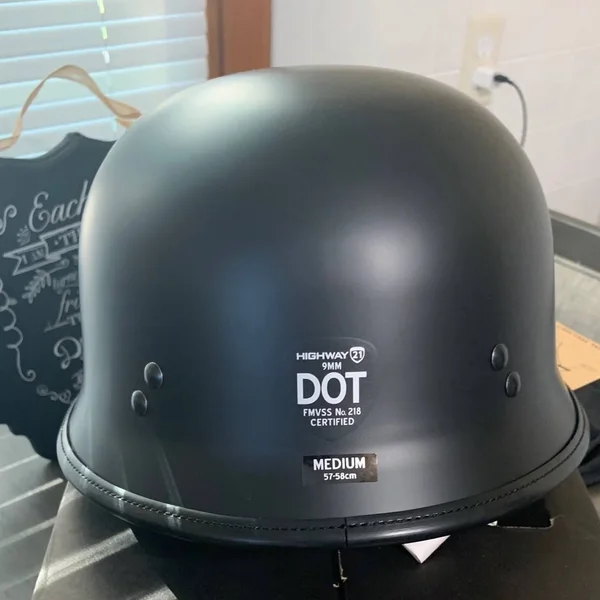 Highway 21 77-1001M 9mm Helmet German Beanie Matte Black Size Medium