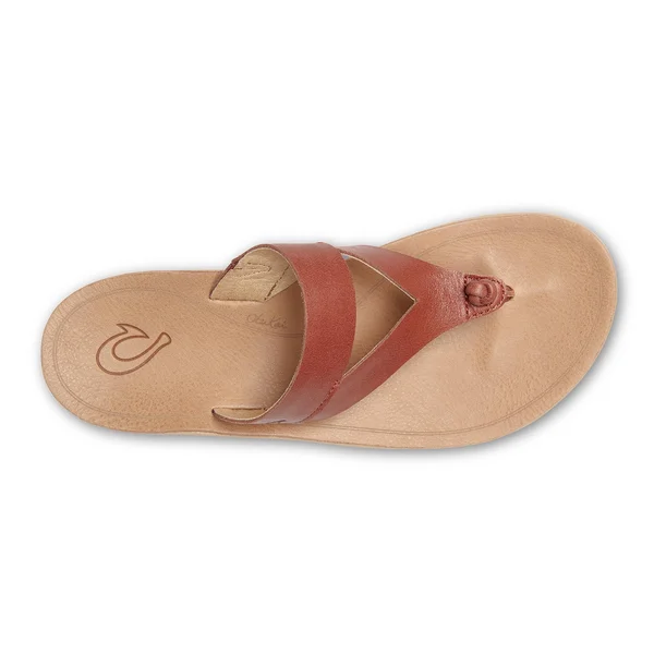 Olukai Women's Kaekae Ko&o Sandal - 9 - Red Sea Salt/golden Sand