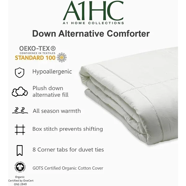 A1 Home Collections All Season 100% Down Alternative Microfiber Fill Duvet Insert - Size: King