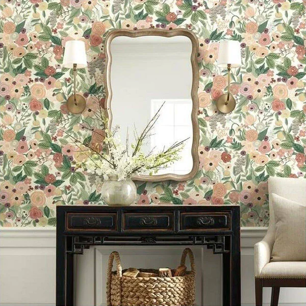 Rifle Paper Co Garden Party Premium Peel and Stick Wallpaper - Burgundy