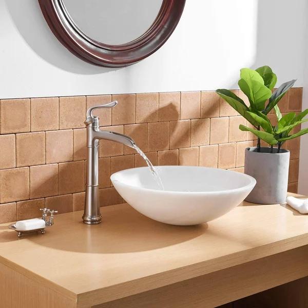 VIBRANTBATH Vessel Sink Faucet Waterfall with Pop Up Drain - Oil Rubbed Bronze