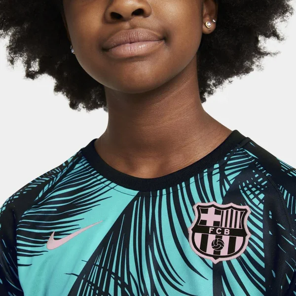 Nike Youth Barcelona Green Pre-Match Jersey - Kids, Small