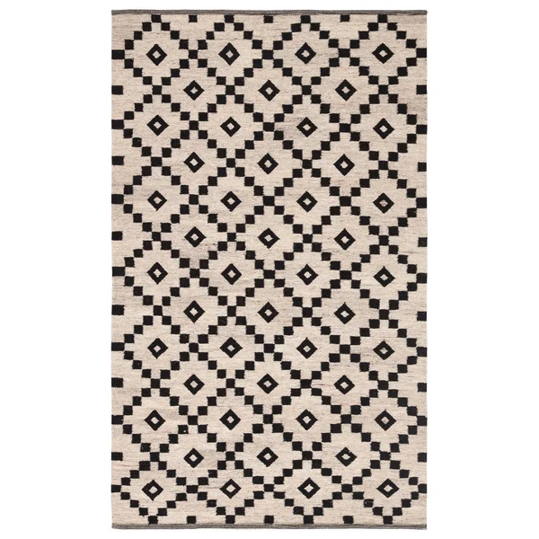 Jrcpl Folke Handmade Geometric Black/ White Area Rug (2& x 3&)