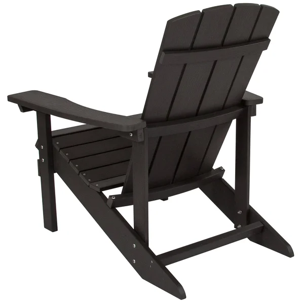 Emma and Oliver All-Weather Adirondack Chair in Slate Gray Faux Wood