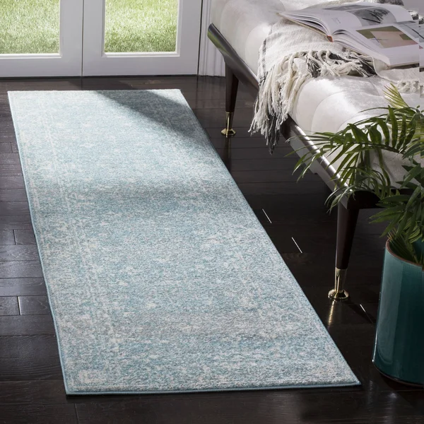 Safavieh Evoke EVK270D 5&1x22 x 5&1x22 Square Light Blue, Ivory Area Rug