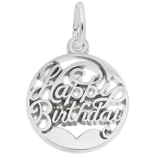 Rembrandt Happy Birthday Charm, 14K White Gold