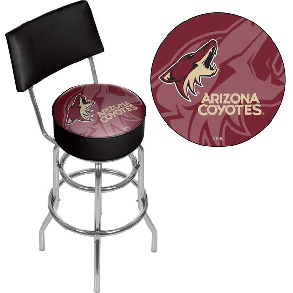 NHL Swivel Bar Stool with Back - Watermark - Edmonton Oilers