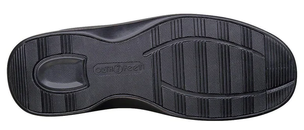 OrthoFeet Men's Broadway Leather Shoes Black 14 Wide