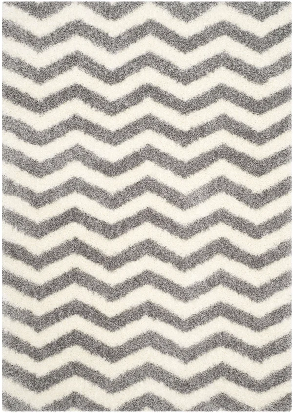 Safavieh Montreal Shag SGM846B 5&3x22 x 7&6x22 Ivory, Grey Area Rug