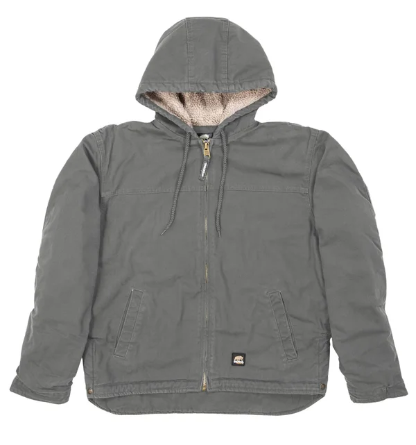Berne Washed Hooded Work Coat - Grey