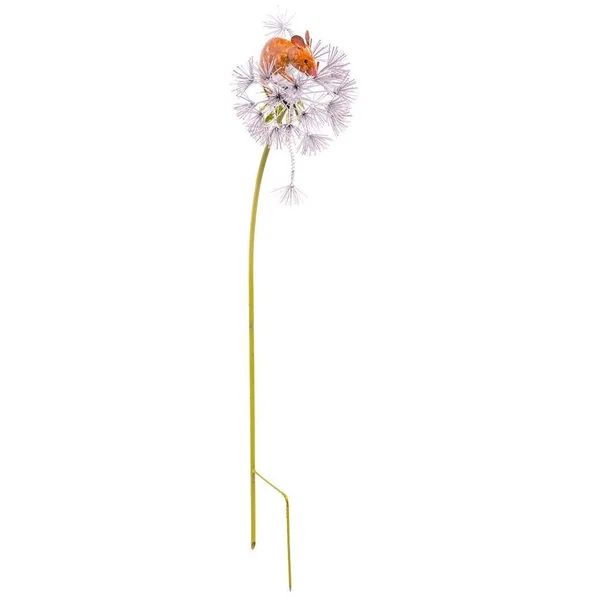 Wind & Weather Handcrafted Mouse on A Dandelion Metal Decorative Garden Stake