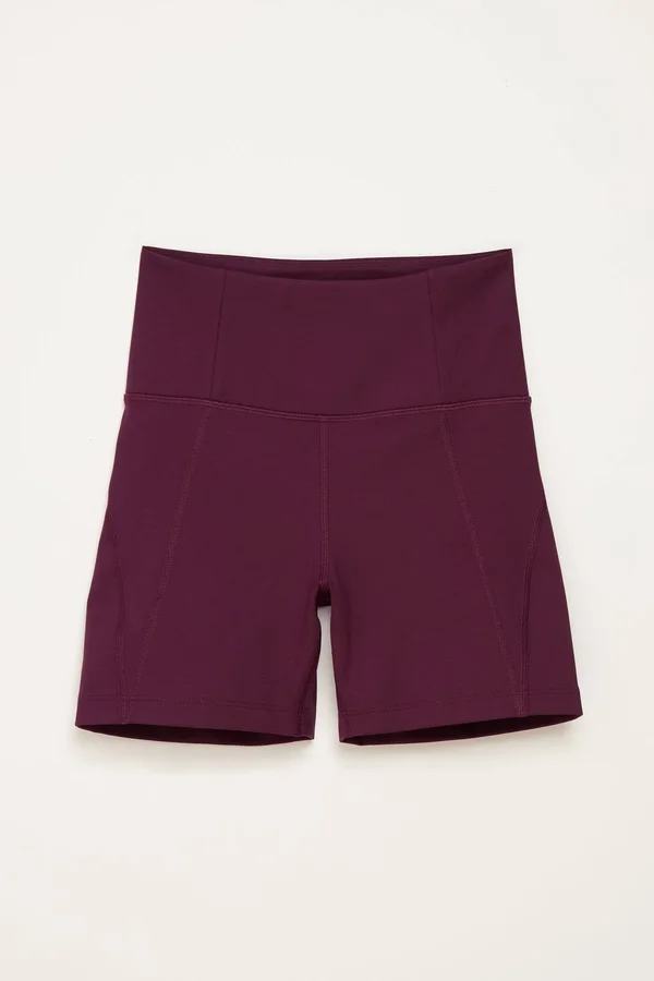 Girlfriend Collective Plum High-Rise Run Short