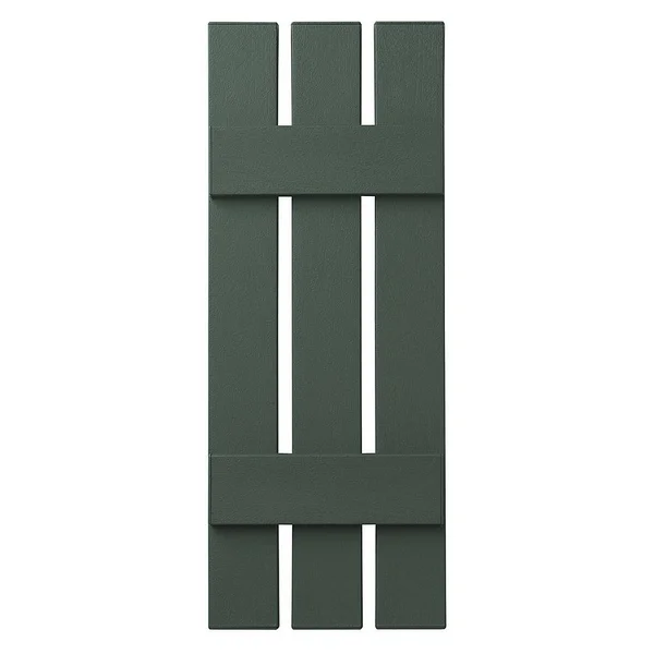 3 Open Board and Batten Shutter Ply Gem Size: 35x22 H x 12x22 W, Color: Green