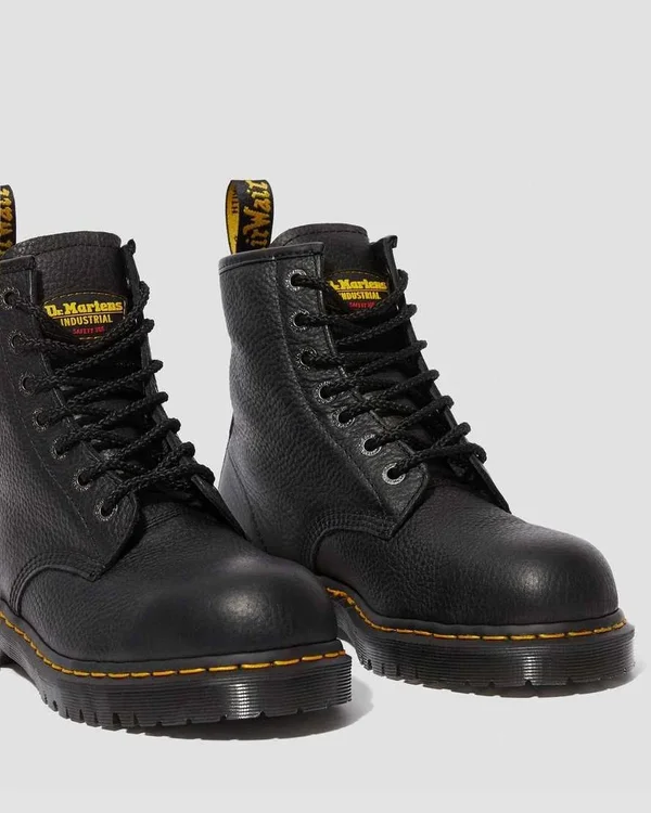 Dr. Martens Men's Steel Toe Boots, Black, Size 6