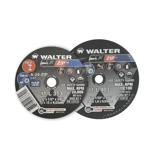 Walter 11L203 2x1/32x3/8 Zip Cut-Off Wheels Type 1 A60 Grit 25 Pack