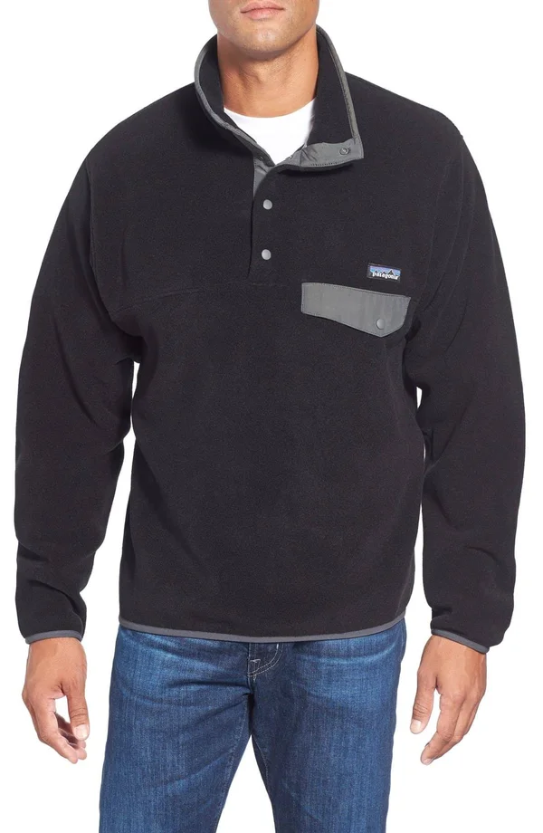 Patagonia Men's Lightweight Synchilla Snap-T Fleece Pullover - Black
