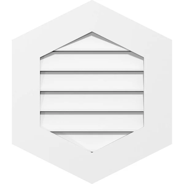Ekena Millwork GVPVP18X2601SF-09 18x22W x 26x22H Vertical Peaked Surface Mount PVC Gable Vent 9/12 Pitch: Functional, w/ 3-1/2x2