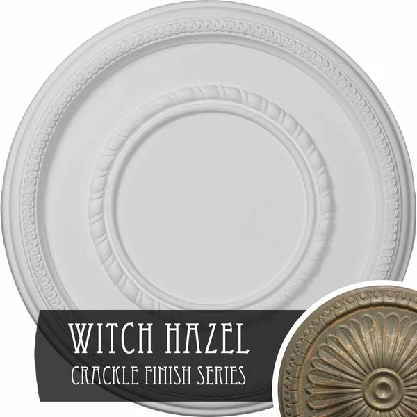 17 3/8x22OD x 1 1/8x22P Federal Roped Large Ceiling Medallion (Fits Canopies Up to 7 3/4x22), Hand-Painted Witch Hazel Crackle