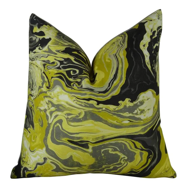 Plutus Medici Marble Ink Handmade Throw Pillow - Double Sided