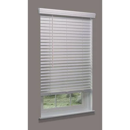 Linen Avenue F5Wt6750B48Im Cordless Faux Wood Blind, white, 67-1/2x22w x 4