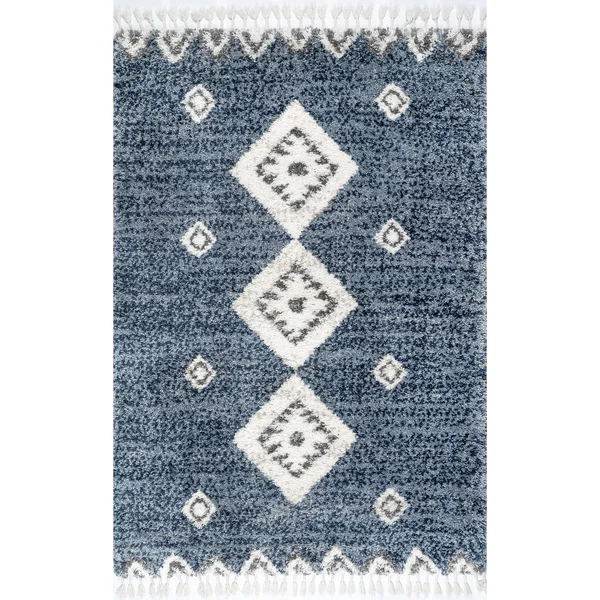 nuLOOM Transitional Regina Shag Blue 2 ft. 6 in. x 10 ft. Indoor Runner Rug