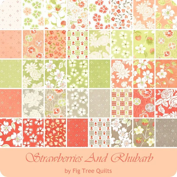 Moda Fabrics Strawberries & Rhubarb Fat Quarter Bundle - 18 x 22 inches