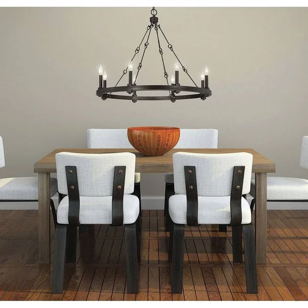 Madison Three Light Chandelier Matte Black - Exact Size