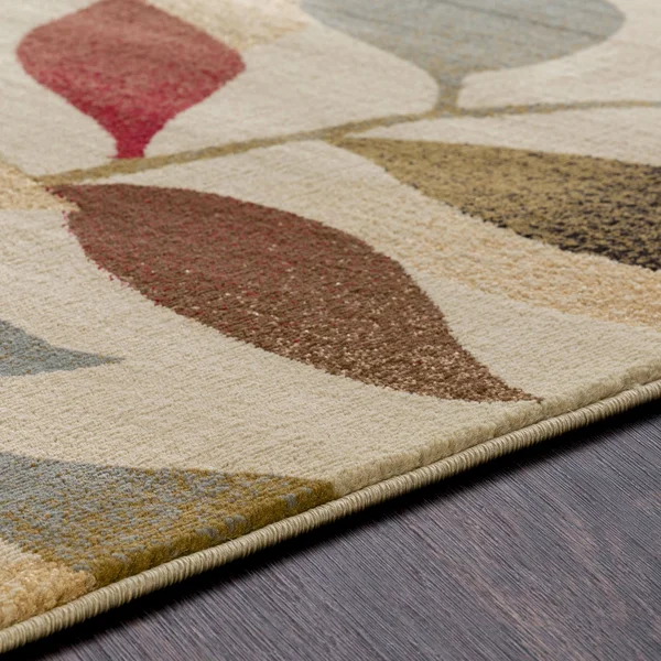 Transitional BHS-0058104 Turkish Poly Beige Floral Rug, 5&3x22 x 7&6x22