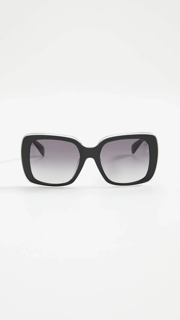 Rag & Bone Square Acetate Sunglasses, Black, Women's