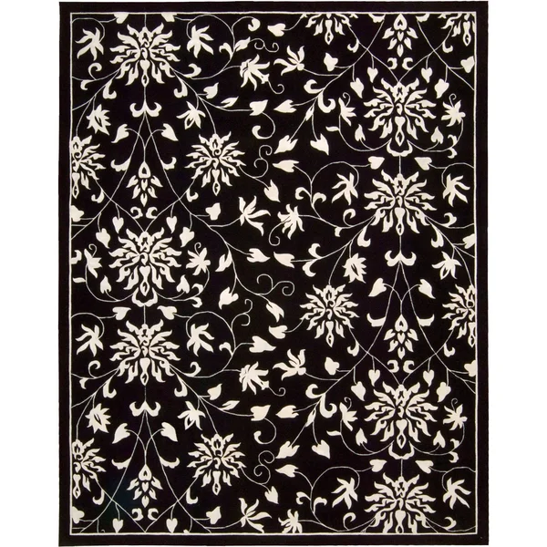 Nourison Versailles Palace VP49 3&6x22 x 5&6x22 Black - White Rug