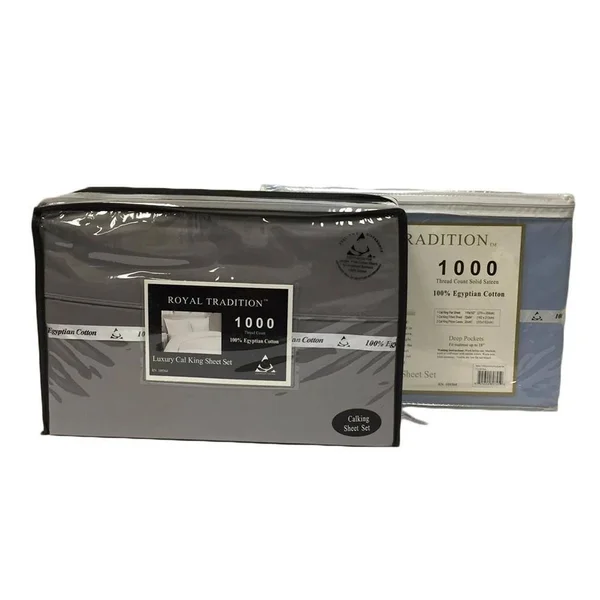 Royal Tradition 1000 Thread Count Bed Sheets Solid Sateen King - Gold