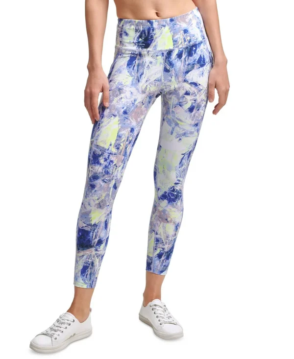 Calvin Klein Performance Printed High-Waist 7/8 Length Leggings - Cellophane Orchid