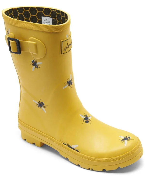 Joules Women's Molly Welly Mid Height Rain Boots from Finish Line 11163320 - 5 - Gold Botanical