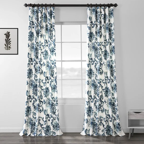Exclusive Fabrics Indonesian Printed Cotton Twill Curtain Panel - 50 x 120 - Indonesian Rust