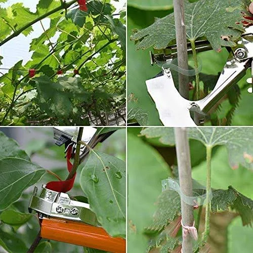 FUNTECK Plant Tying Machine Tapener Tool for Grapes, Raspberries, Tomatoes and Vining Vegetables, Comes with Tapes, Staples