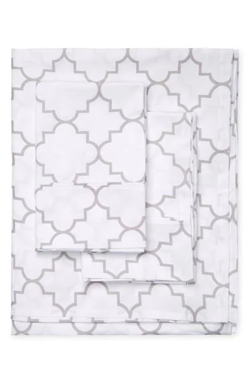 Melange Home 400 Thread Count Cotton Lattice Sheet Set - Grey