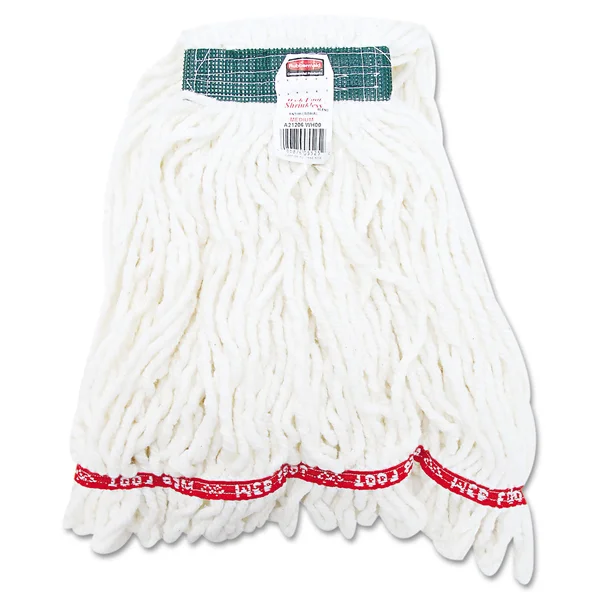Rubbermaid Commercial RCPA21206WHICT Web Foot Shrinkless Looped-End Wet Mop Head, Cotton/Synthetic, Medium, White
