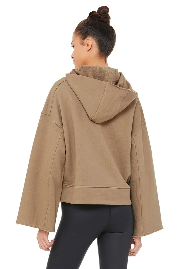 Alo Yoga, Low Key Hoodie in Gravel, Size: XS